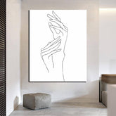 Paint by Numbers Line Drawing Art Silhouette Hands V